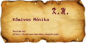 Kőmives Mónika névjegykártya